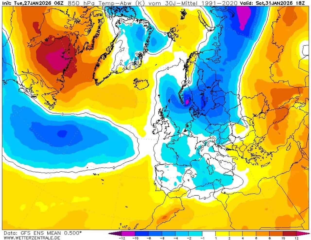 segnale meteo stratosfera dopo 10 febbraio