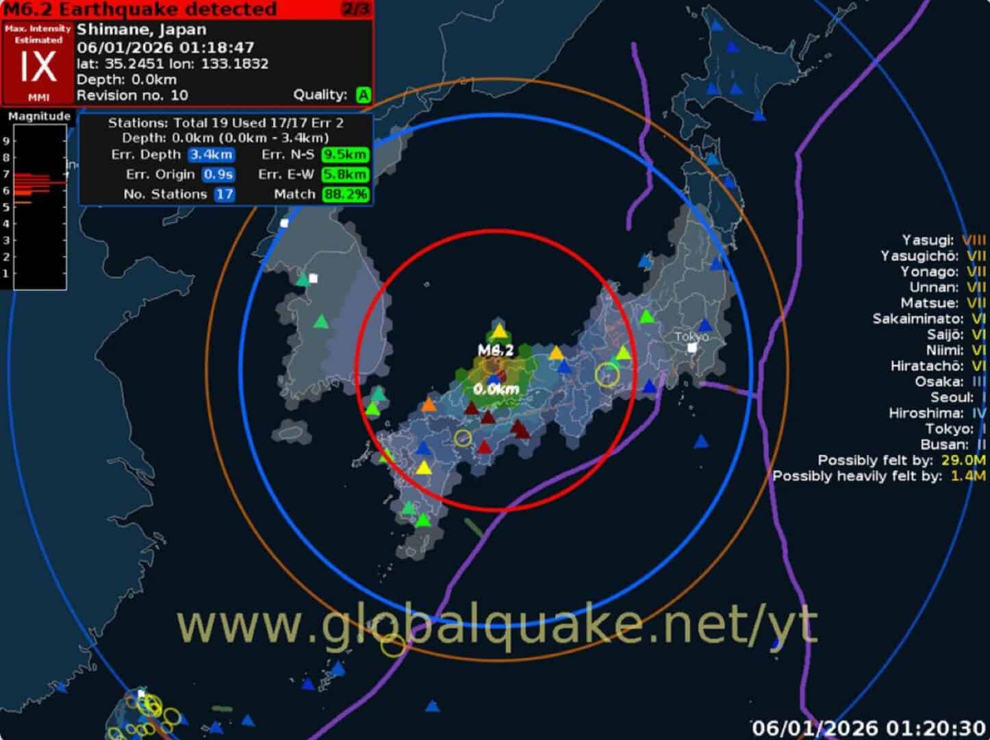 Giappone, fortissima scossa di terremoto
