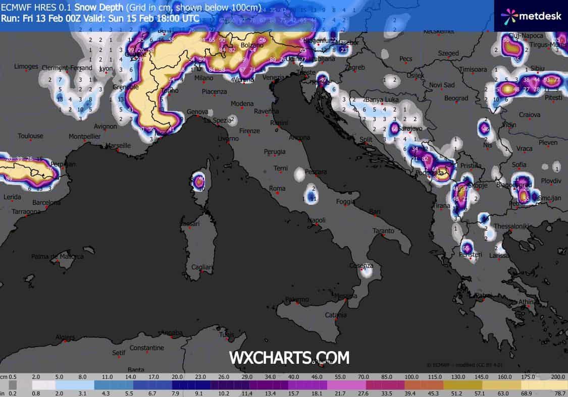 Ciclone San Valentino neve