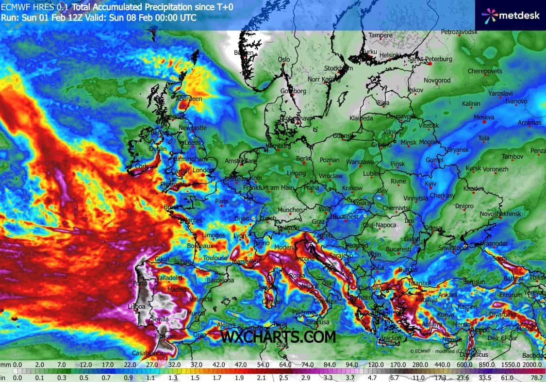 Piogge intense Europa