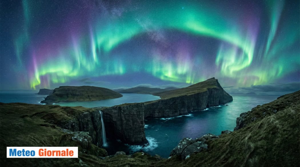 Aurora boreale in un viaggio estremo nelle Isole Faroe