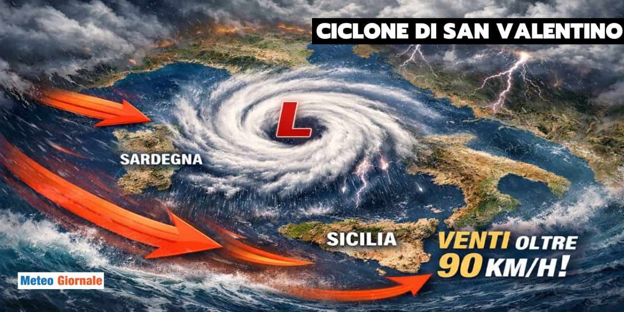 Ciclone di San Valentino, brutto Sabato in arrivo in Italia