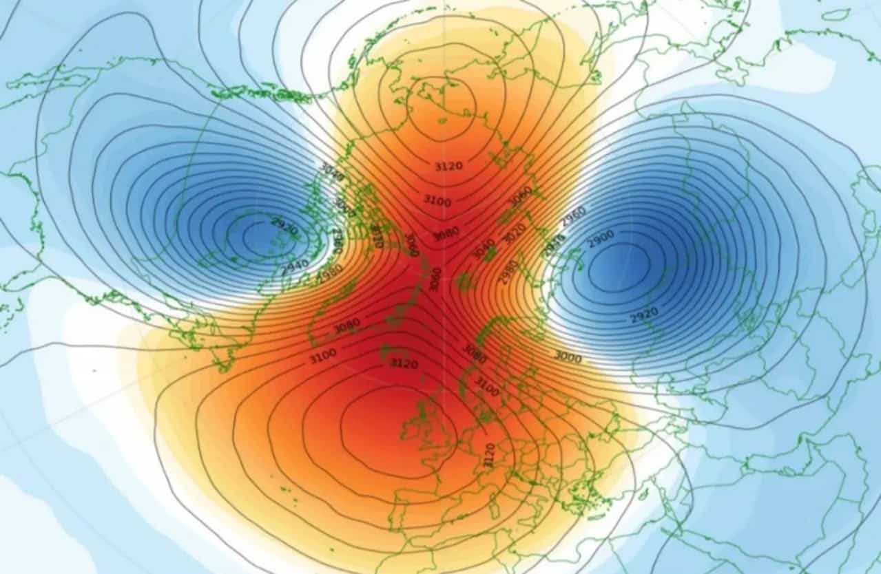 displacement o split vortice polare