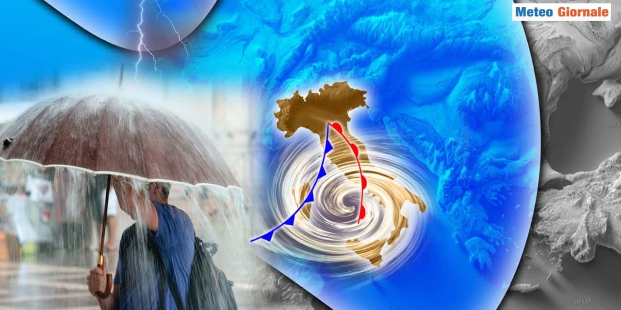 Piogge anche nel weekend, specie al Centro-Sud