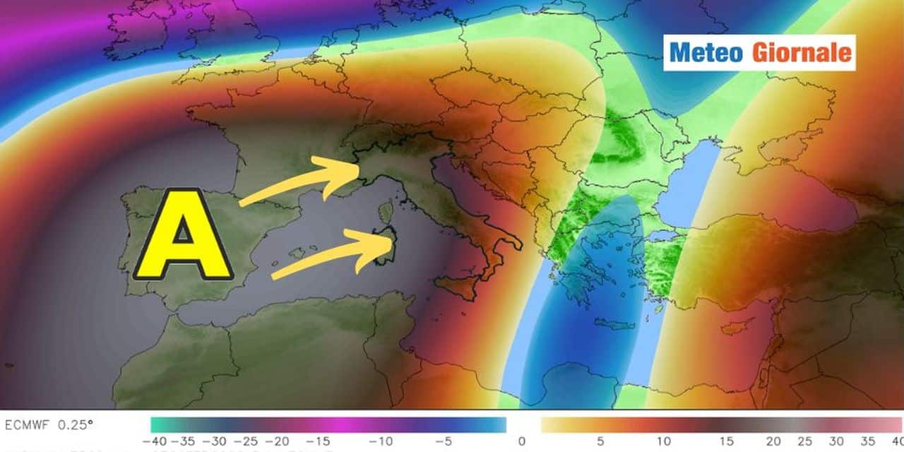 Verso il 20 si riaffaccia l'anticiclone