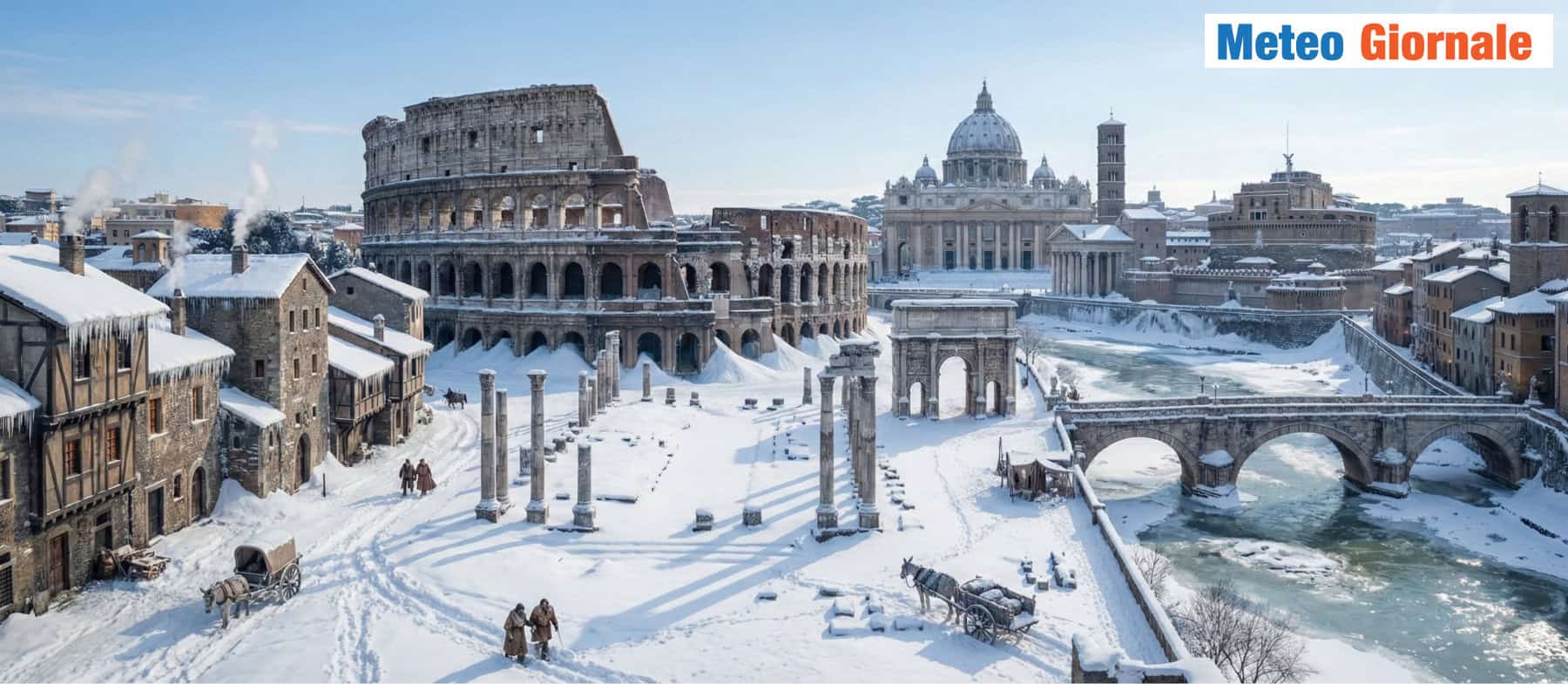 Quando a Roma caddero 2 metri di neve ed il Tevere ghiacciò