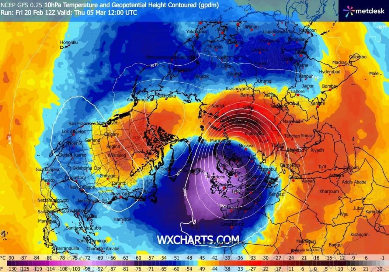 split vortice polare freddo marzo