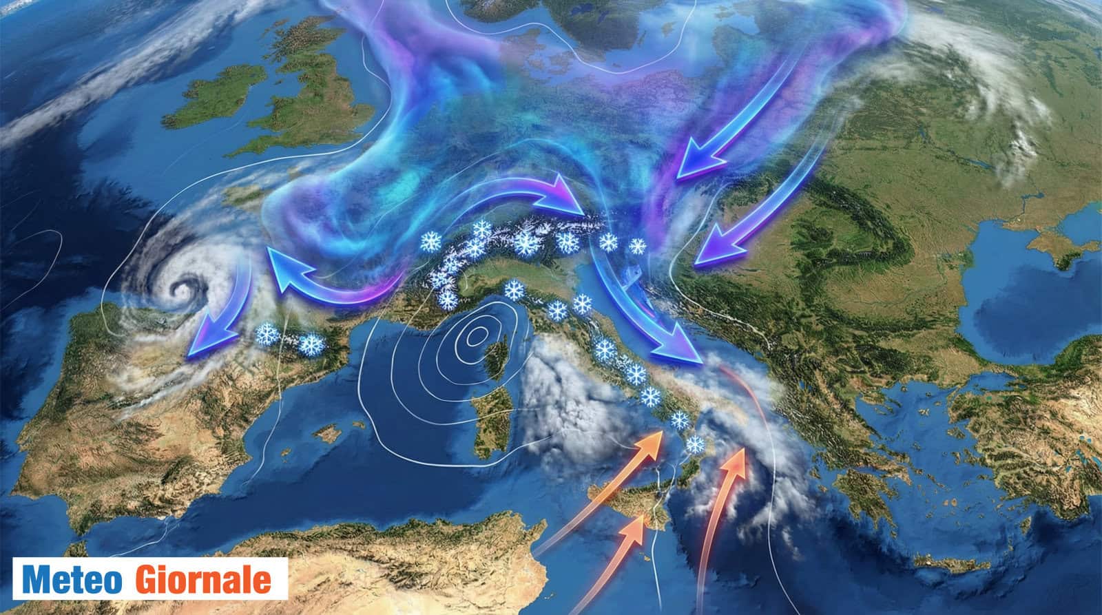 Meteo: arrivano la TEMPESTA mediterranea e il FREDDO vero