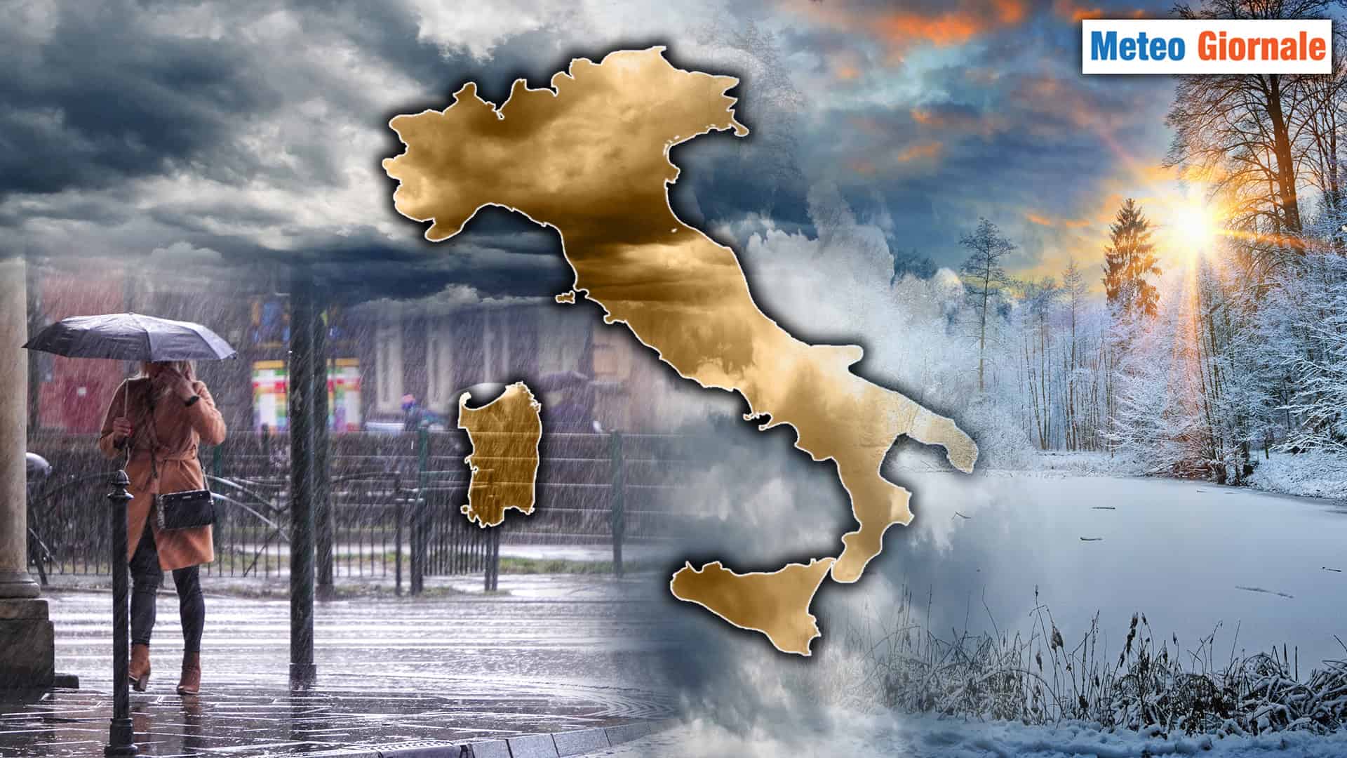 Weekend turbolento: piogge forti e neve fino a quote basse