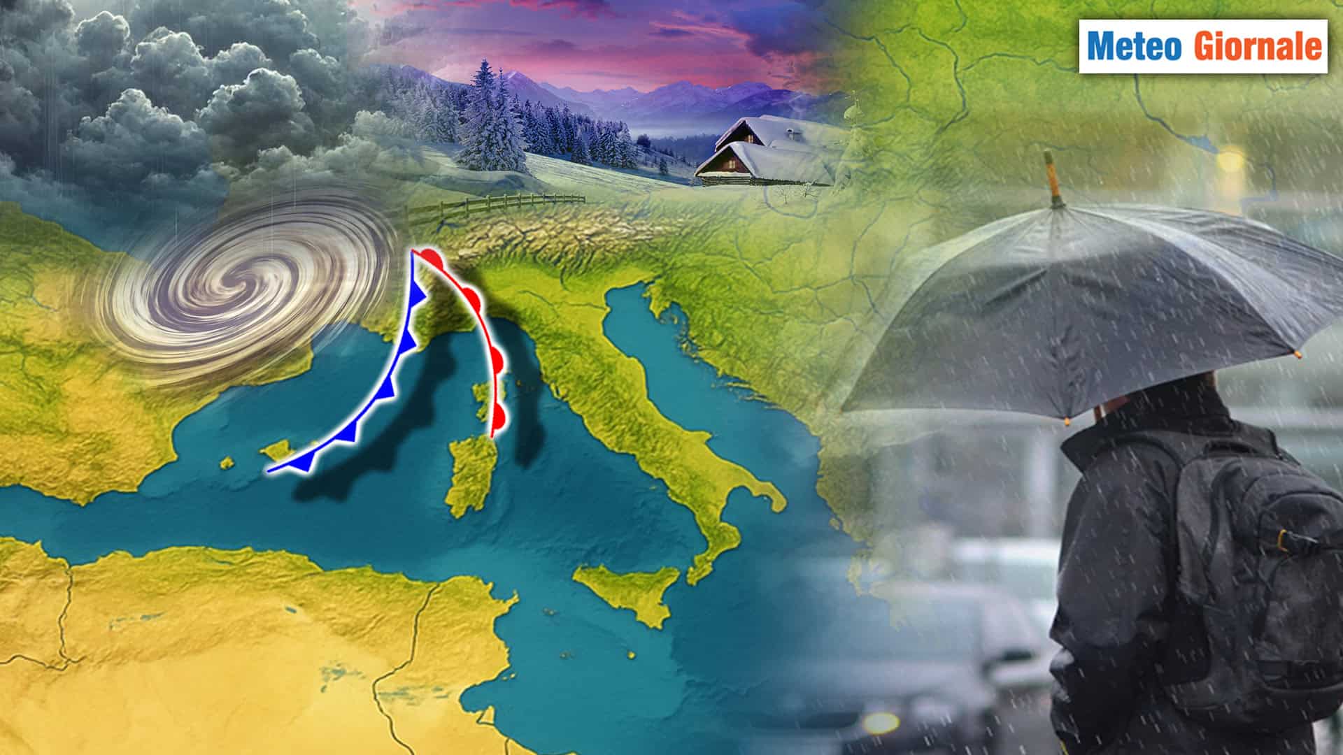 Meteo: Weekend a suon di piogge e nevicate fino a bassa quota