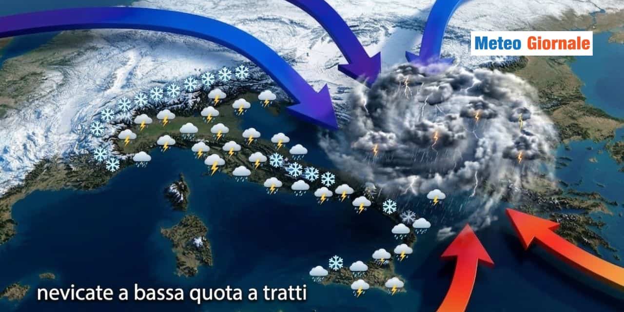 Meteo sull’Italia compromesso fino alla Pasqua: freddo, temporali e neve