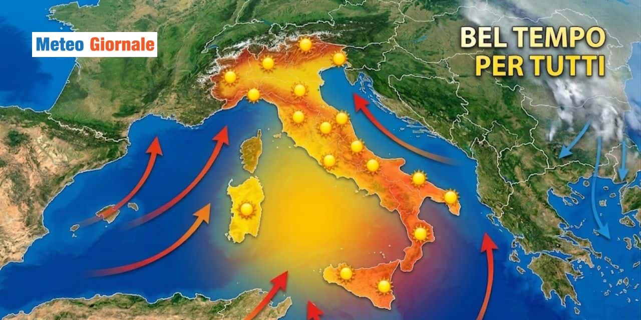 Meteo: Anticiclone che abbraccia l’Italia, finalmente ci siamo, ecco la data