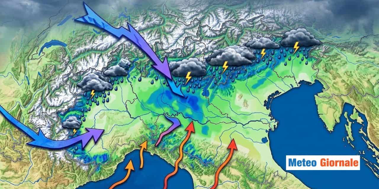Meteo: ritorna la pioggia al Nord tra Mercoledì 8 e Giovedì 9 Aprile