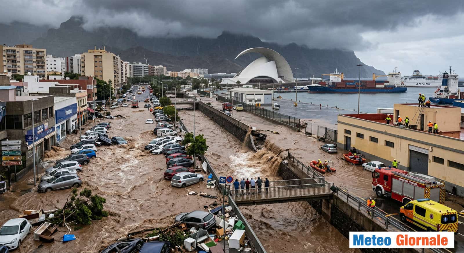 Tenerife sotto assedio di supecella. Grandine, alluvione lampo. Situazione meteo da record