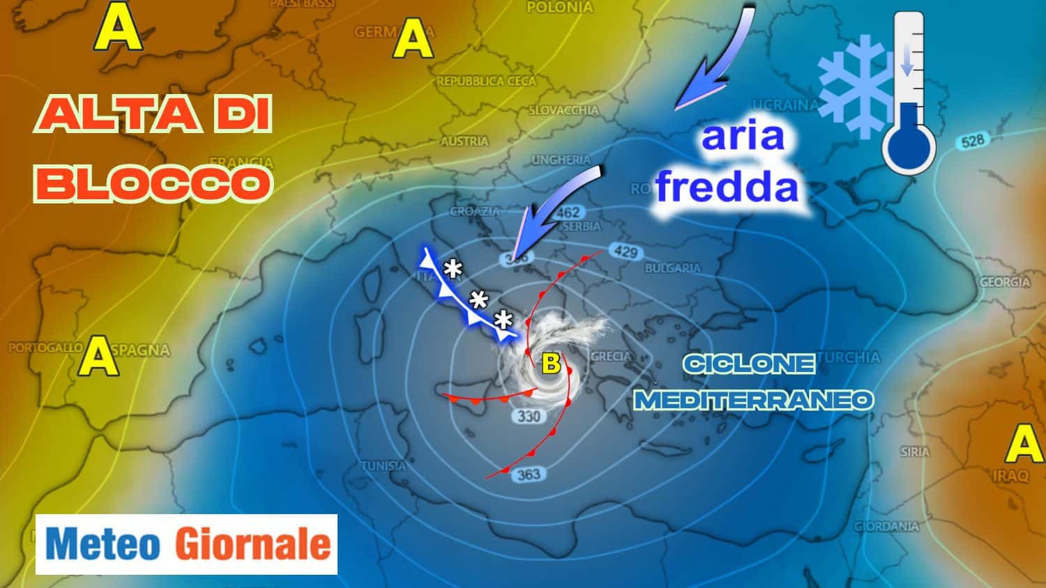 Altro ciclone invernale tra il 31 e l’1 e non è un “pesce d’Aprile”. Vediamo dove nevicherebbe