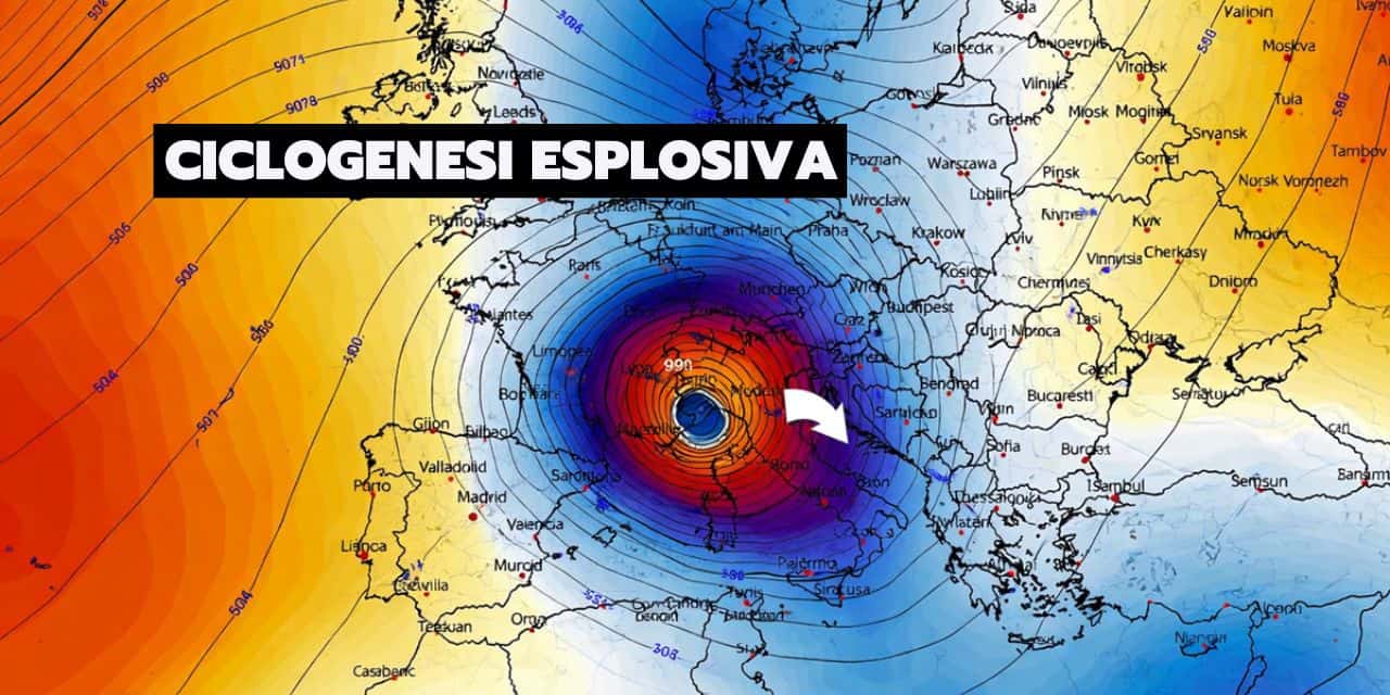 Prossime ore, cambia TUTTO. Ciclogenesi esplosiva sul Nord Italia, arriva anche neve