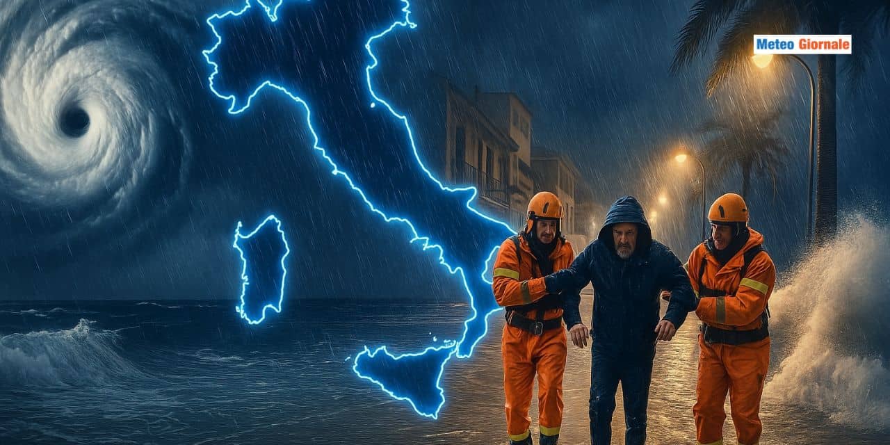 Ciclone Jolinda in azione, prossime ore di severo maltempo