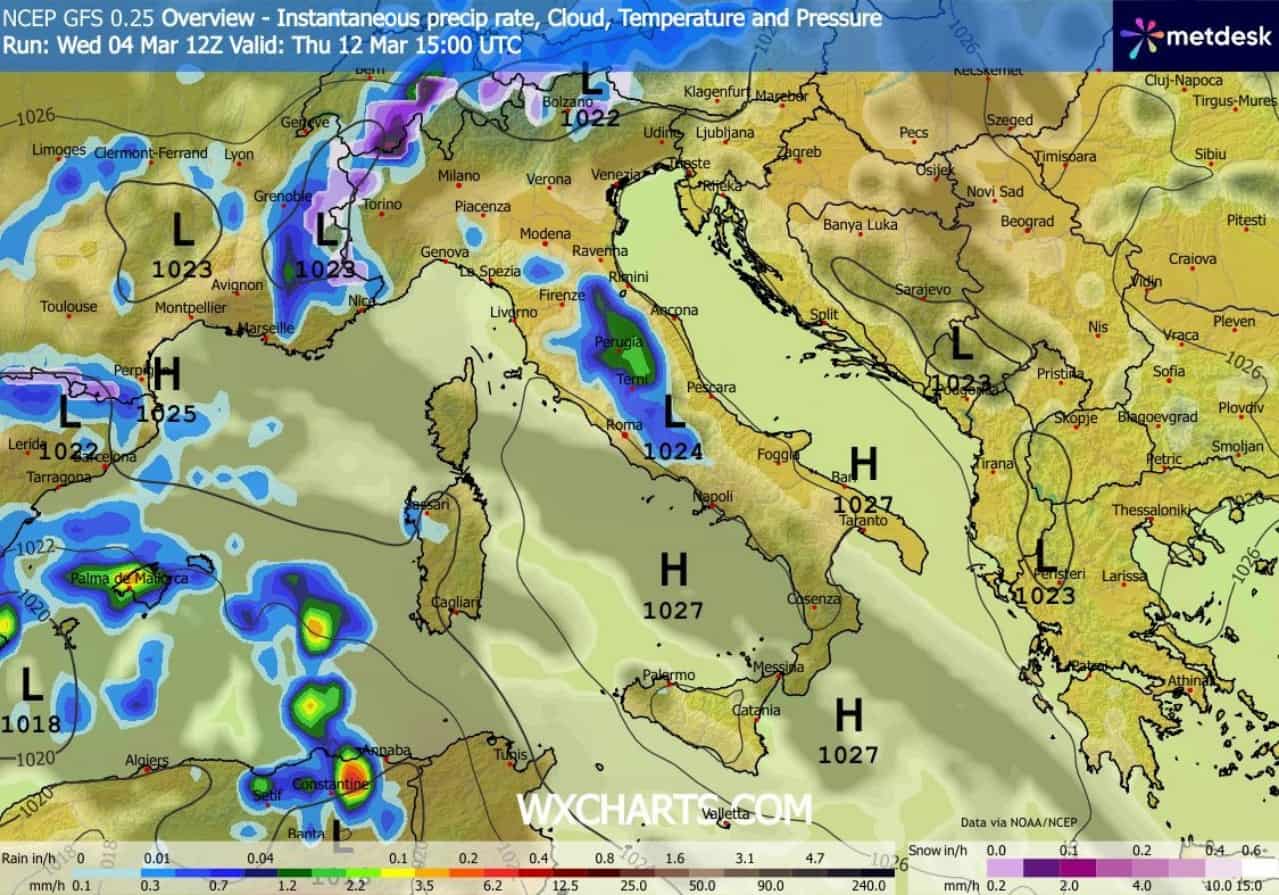 duello modelli meteo GFS ECMWF