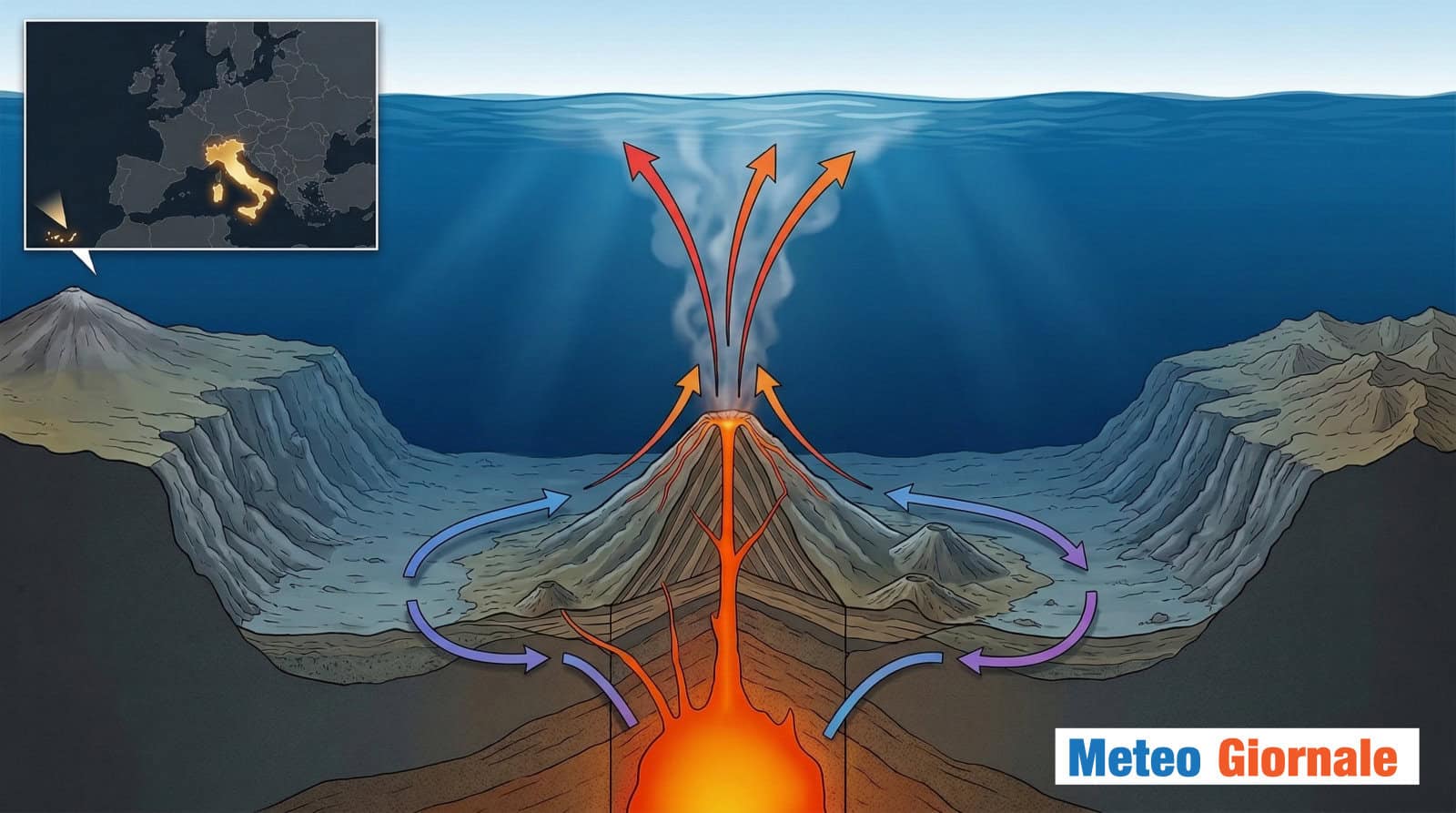 Canarie, scoperto un enorme vulcano sottomarino attivo