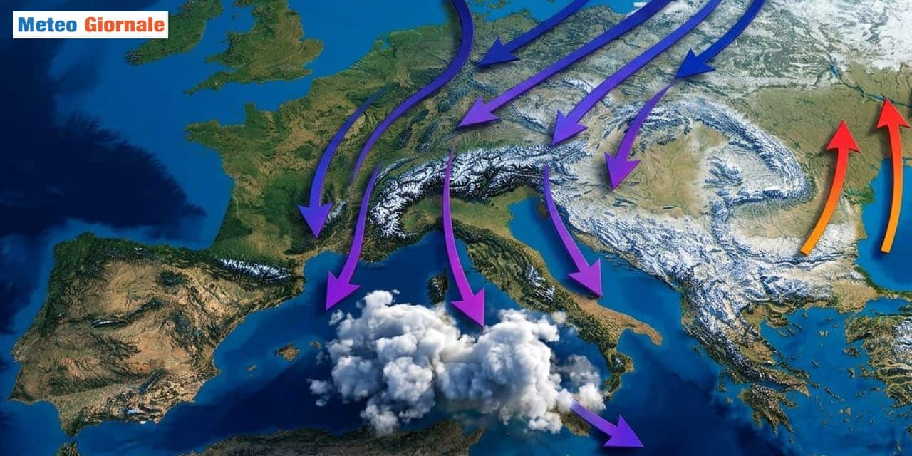 Correnti fredde affluiranno a lungo sul Mediterraneo