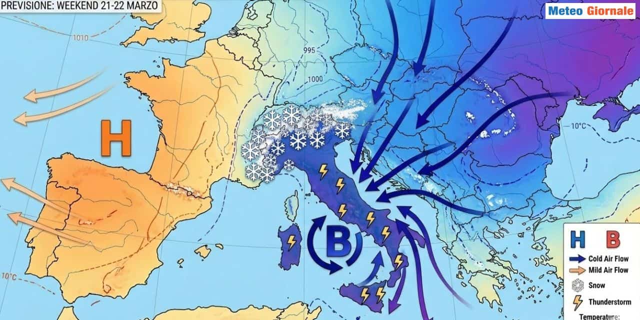 Italia esposto ad altra aria fredda ed instabile nel weekend