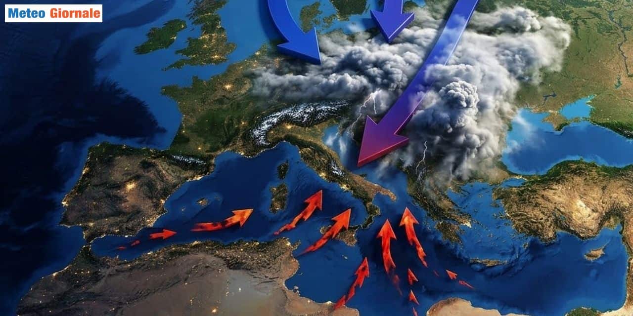 Masse d'aria diverse pronte a fronteggiarsi sull'Italia