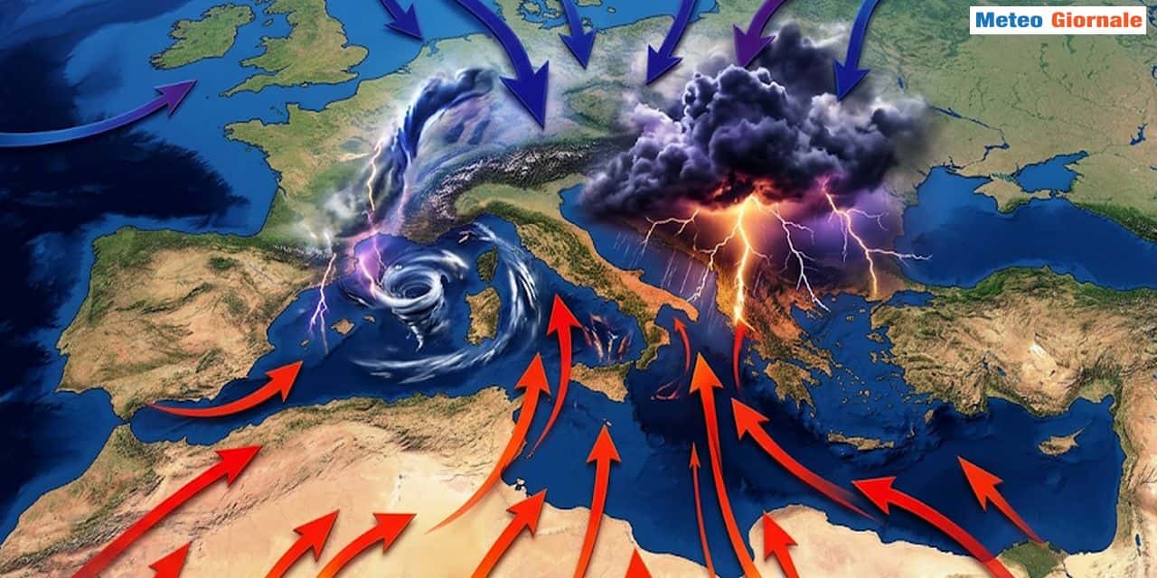 Masse d'aria pronte a fronteggiarsi sull'Italia