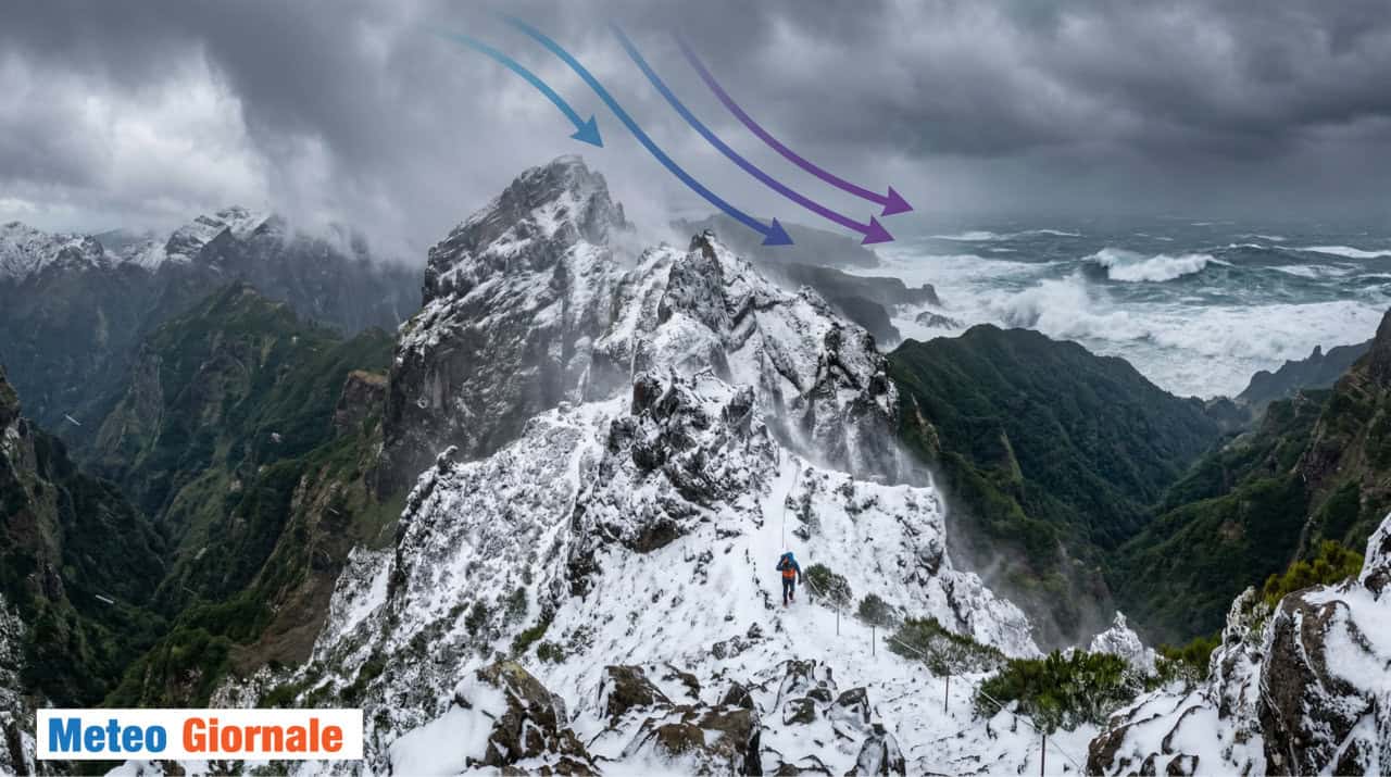 Tempesta Therese, neve a Madeira oltre che nubifragi, grandine, vento fortissimo
