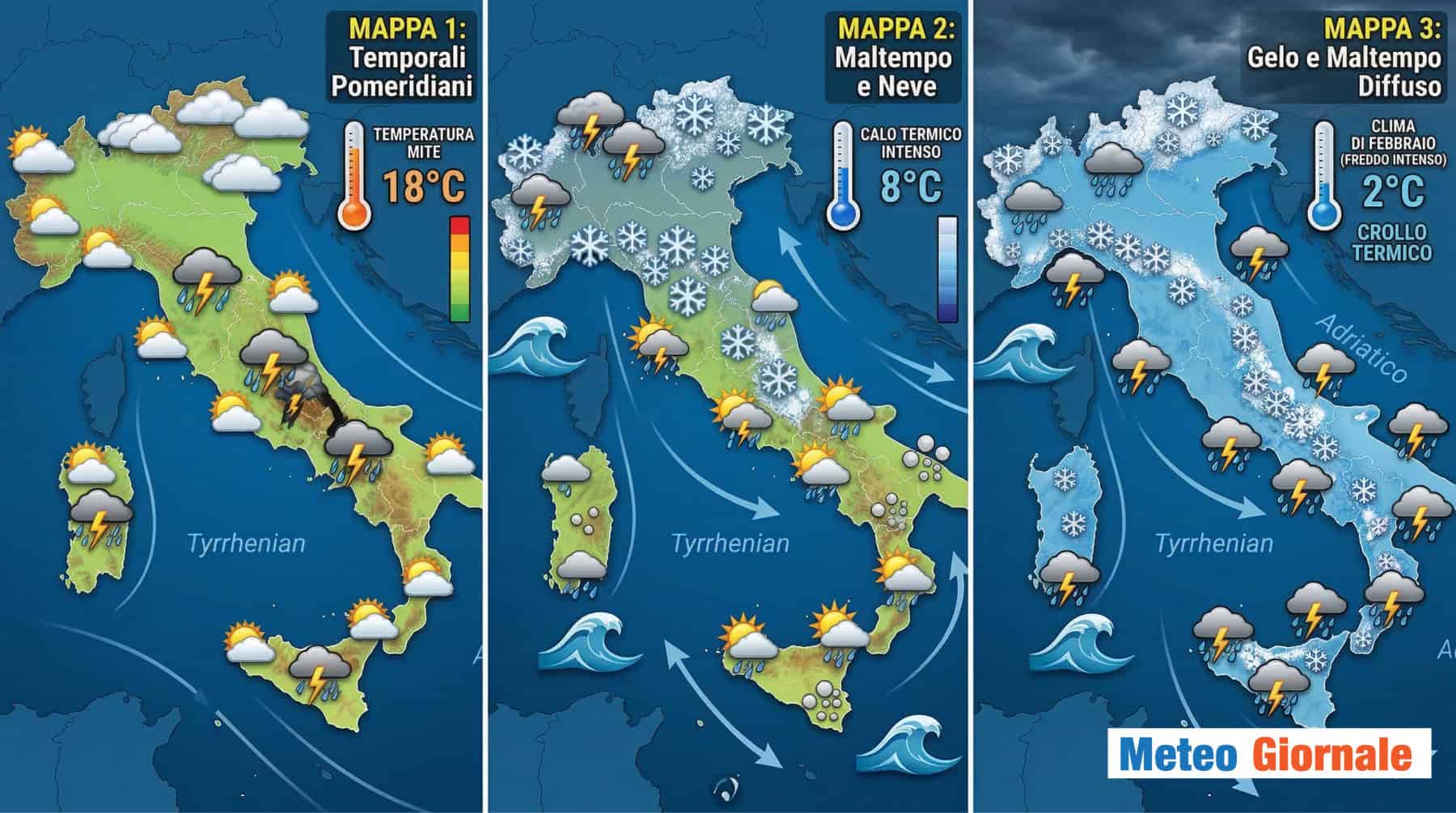 Meteo, brusco Stop alla Falsa Primavera con Freddo, Neve e Grandinate