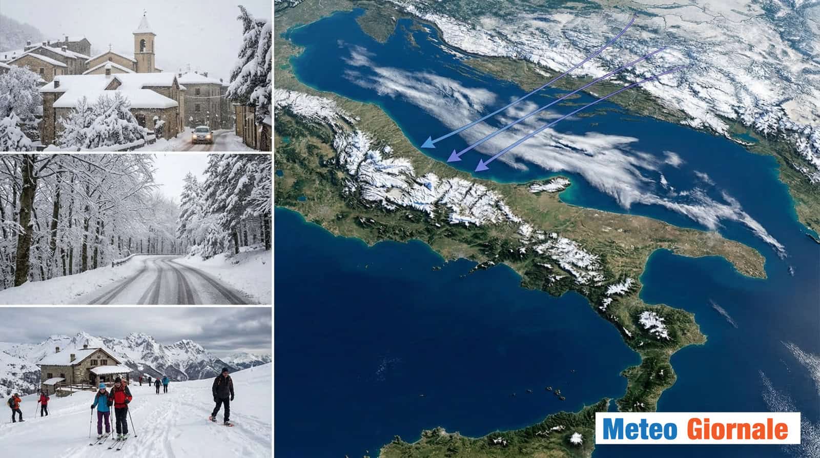 Meteo invernale, dal Centro al Sud con la prima fase di neve