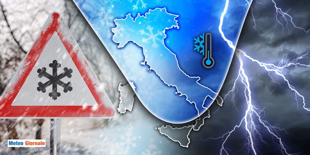 Fiondata fredda di inizio Primavera, fiocchi di neve a bassa quota