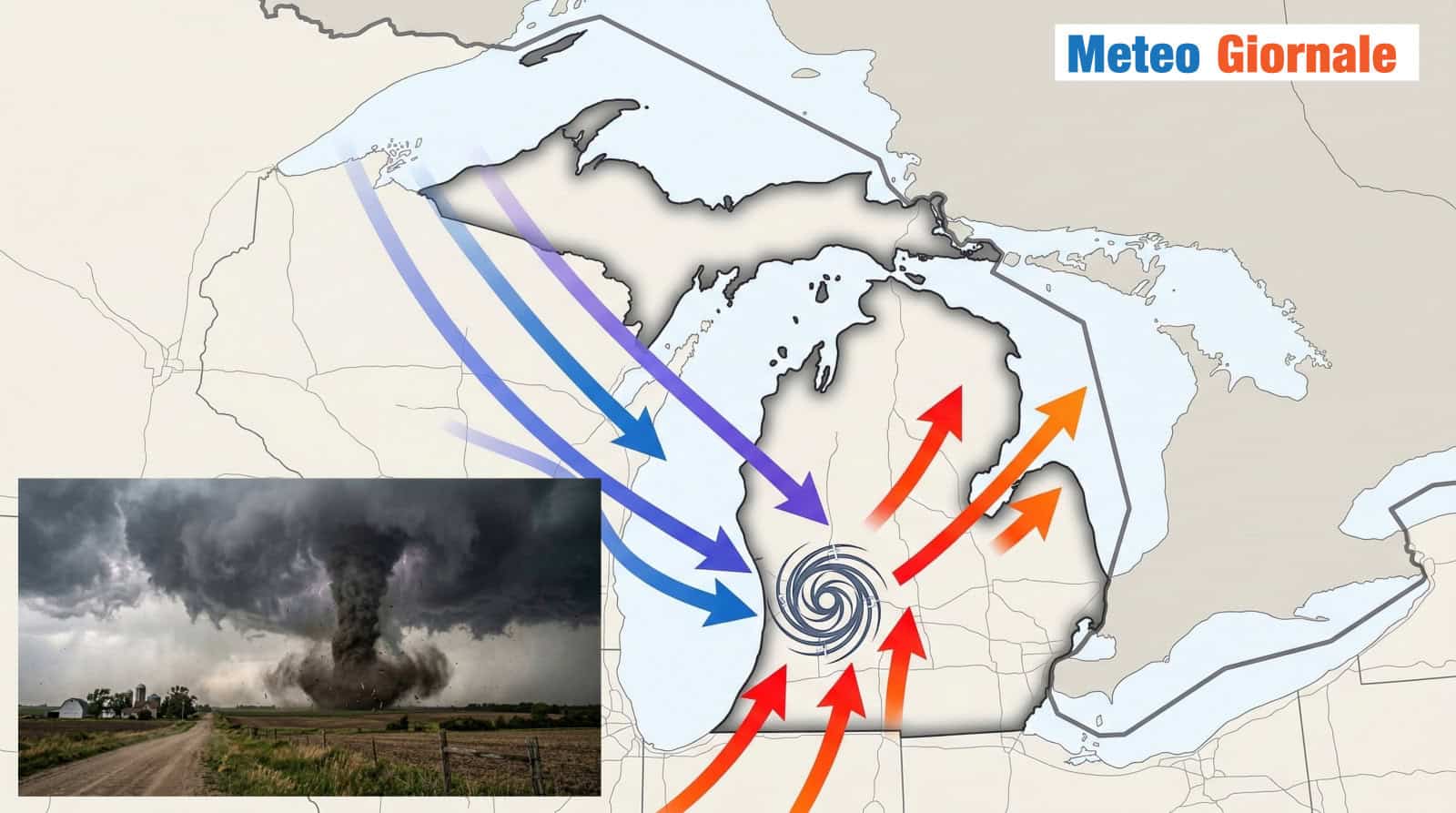 Stati Uniti d’America, dai -30 gradi al devastante tornado nei Grandi Laghi