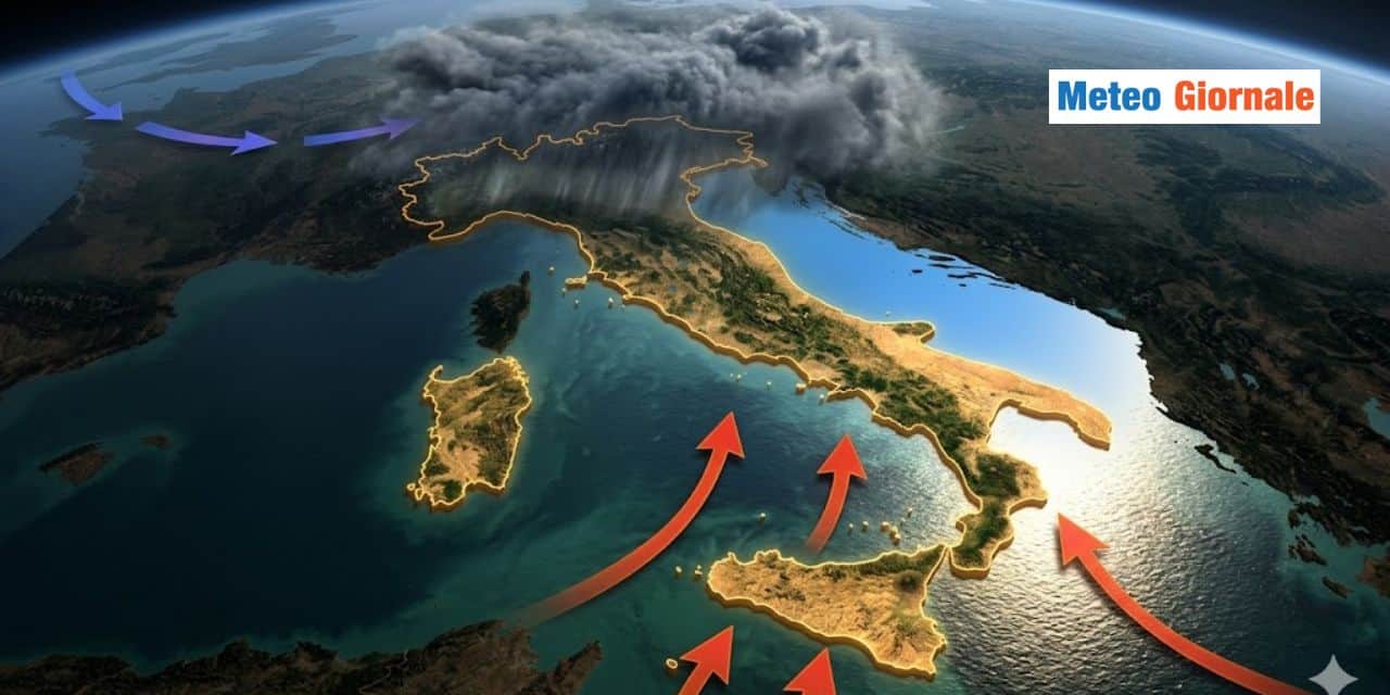 Forte maltempo al Nord, sole e caldo al Sud: il pattern meteo dal 4 Maggio in poi