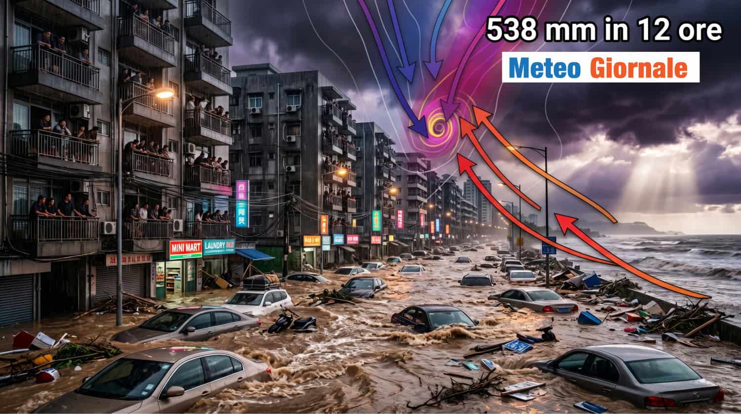 Cina, 538 mm di pioggia in mezza giornata: 148 mm in un’ora