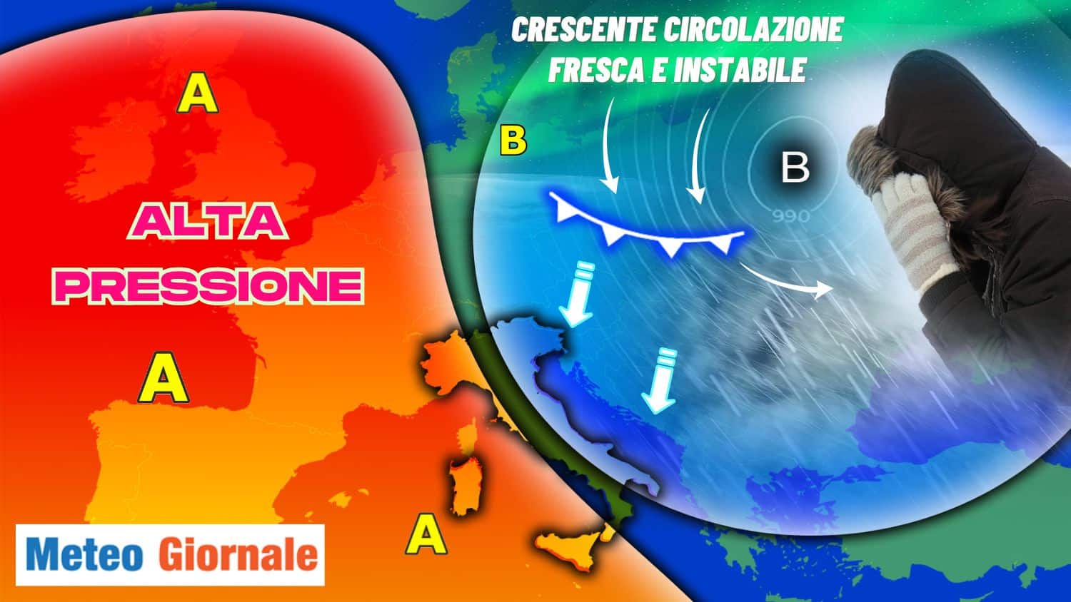 Sabilità e più mitezza per 4/5 giorni, ma poi arriverà l’Est a sconvolgere il tempo