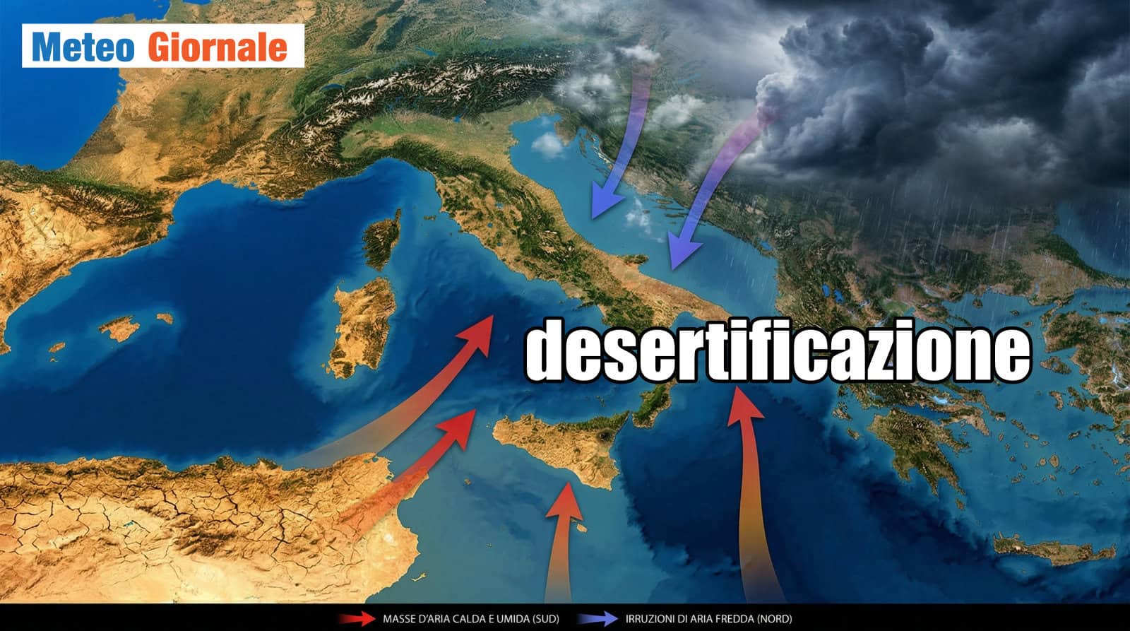 Piogge record al Centro-Sud accentuano la desertificazione