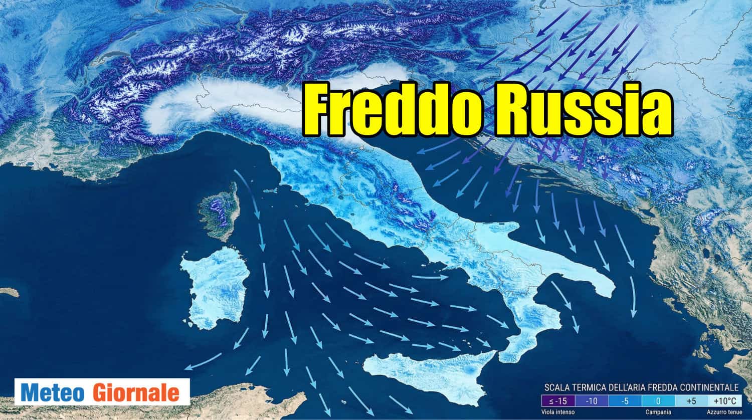 Il freddo siberiano raggiungerà l’Italia, le temperature previste città per città