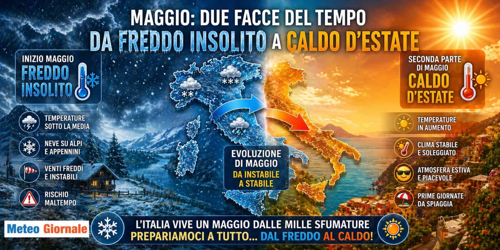 Maggio parte con il FREDDO insolito e poi svolta verso il CALDO d’Estate