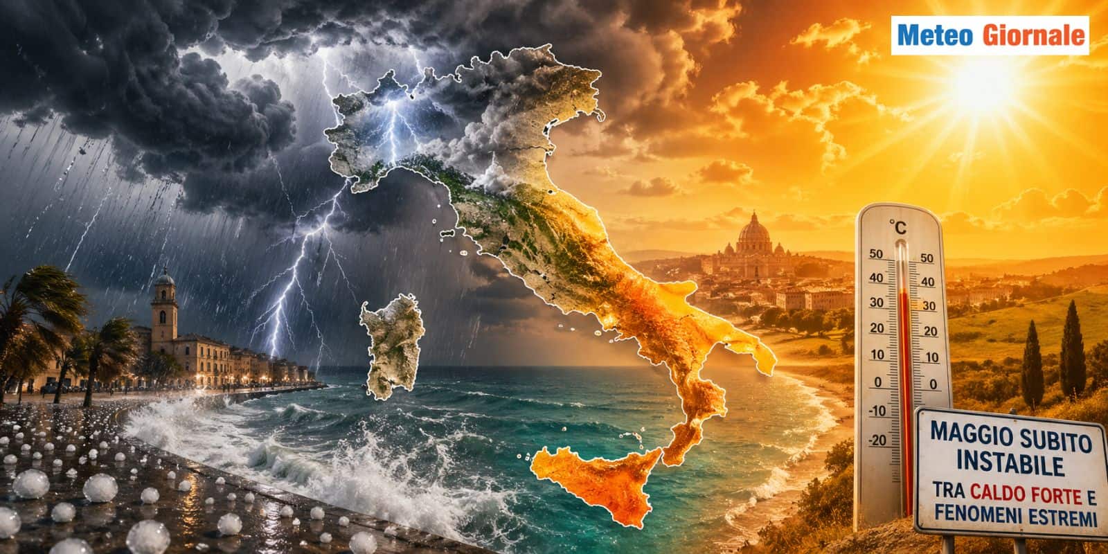 Maggio subito instabile: Meteo in bilico tra Caldo forte e fenomeni estremi