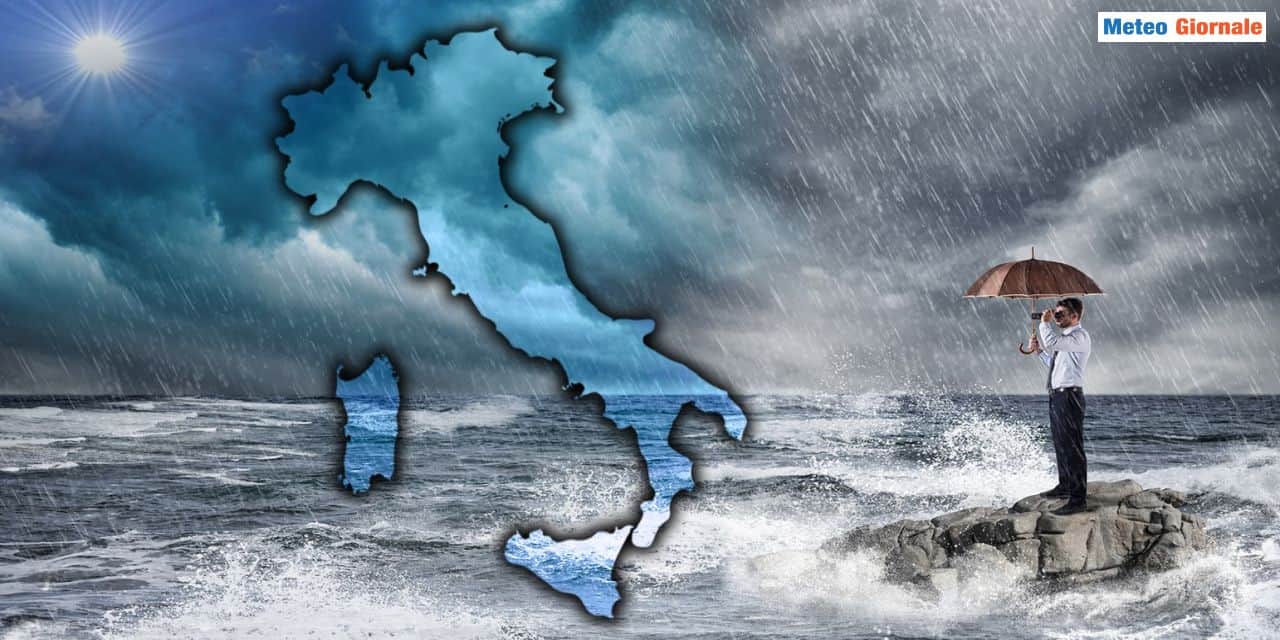 Cambia tutto da Lunedì 13, un vortice carico di pioggia punta l’Italia