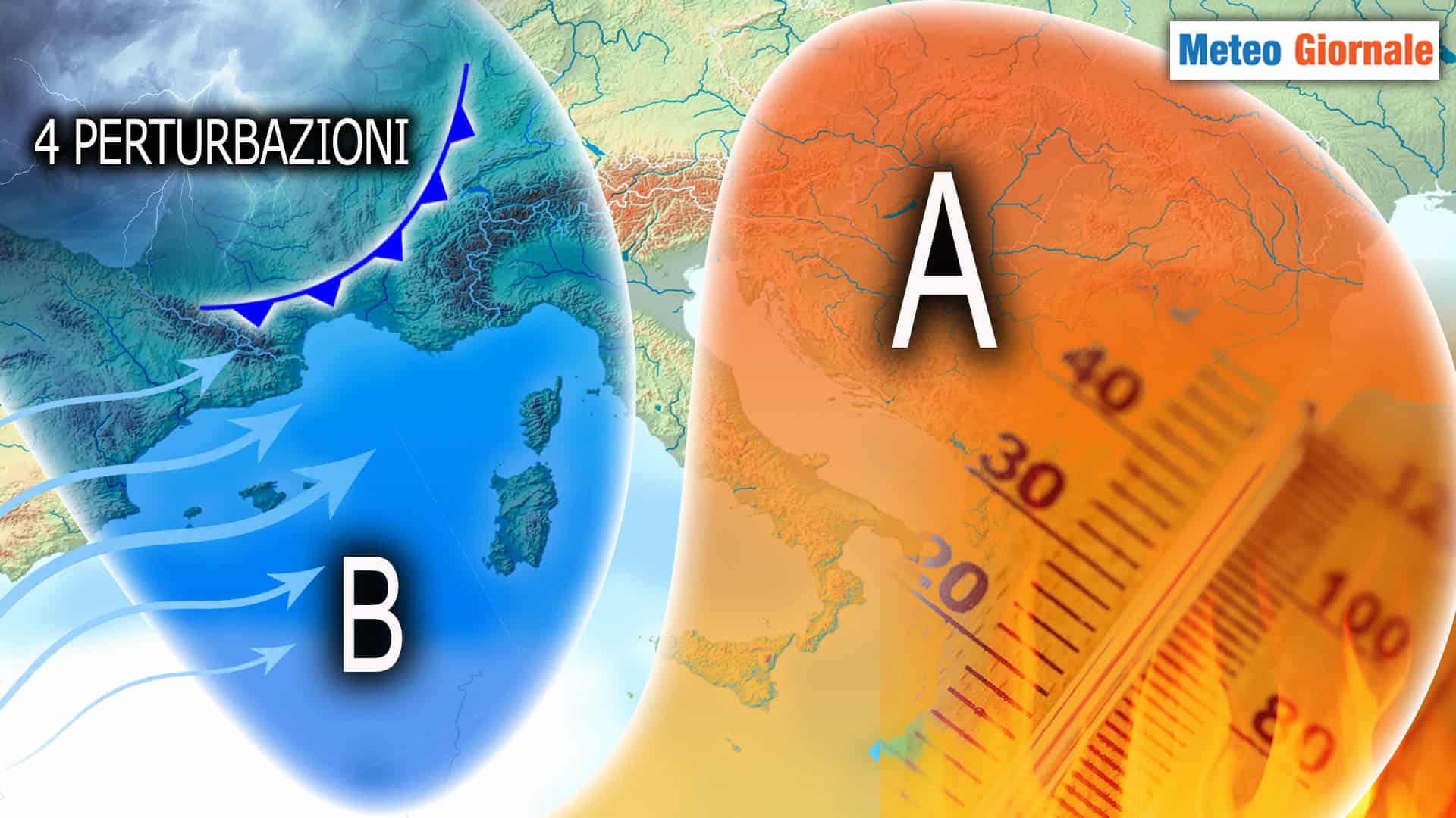 Settimana, 4 perturbazioni al Centro-Nord, ma al Sud arriverà l’estate