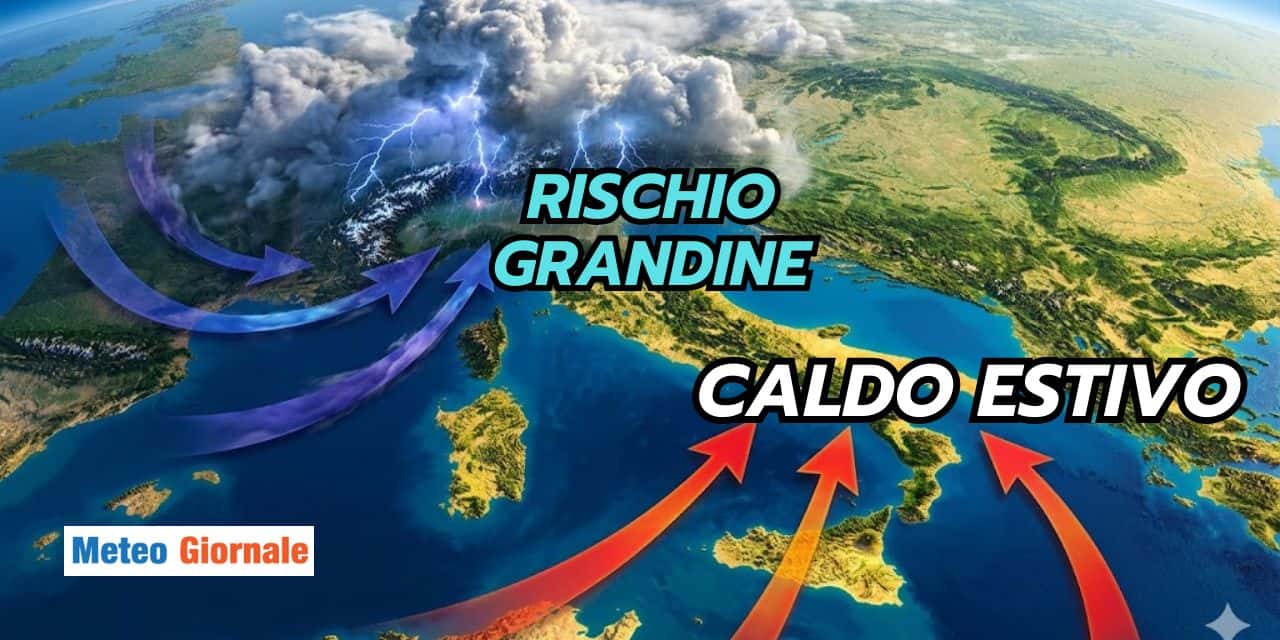 Caos meteo sull’Italia, tra grandine e neve al Nord e 35 gradi al Sud