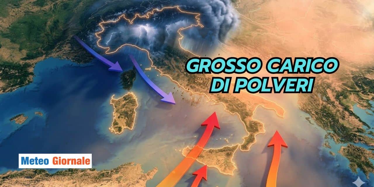 Meteo: ancora piogge sporche, in arrivo sabbie e polveri dal Sahara per giorni