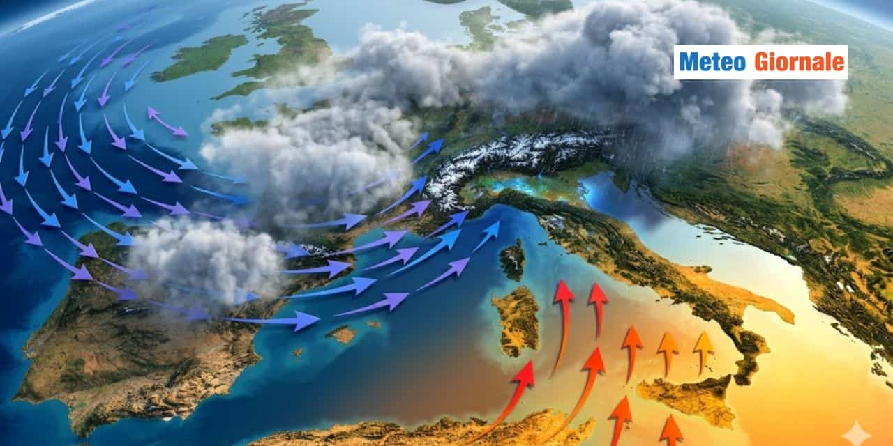 Porta Atlantica aperta a lungo, condizioni meteo capricciose per il Centro-Nord