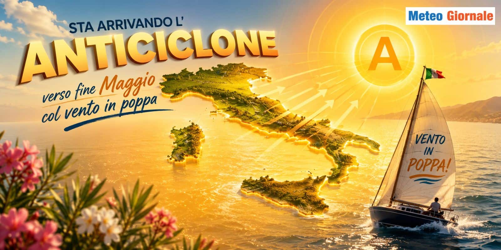 Sta arrivando l’ANTICICLONE: verso fine Maggio col vento in poppa