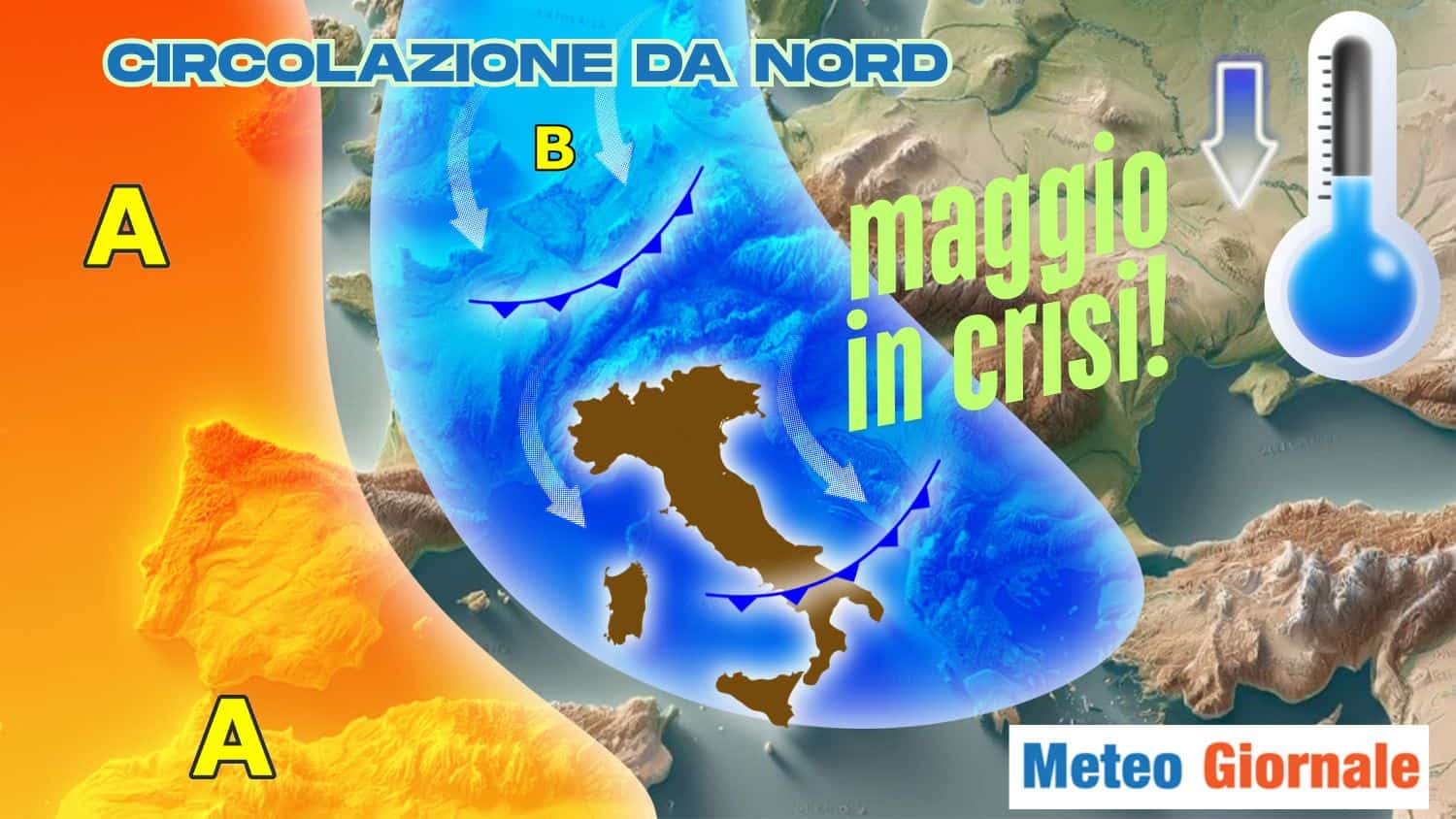 Correnti da Nord sconvolgeranno maggio con piogge e calo termico!