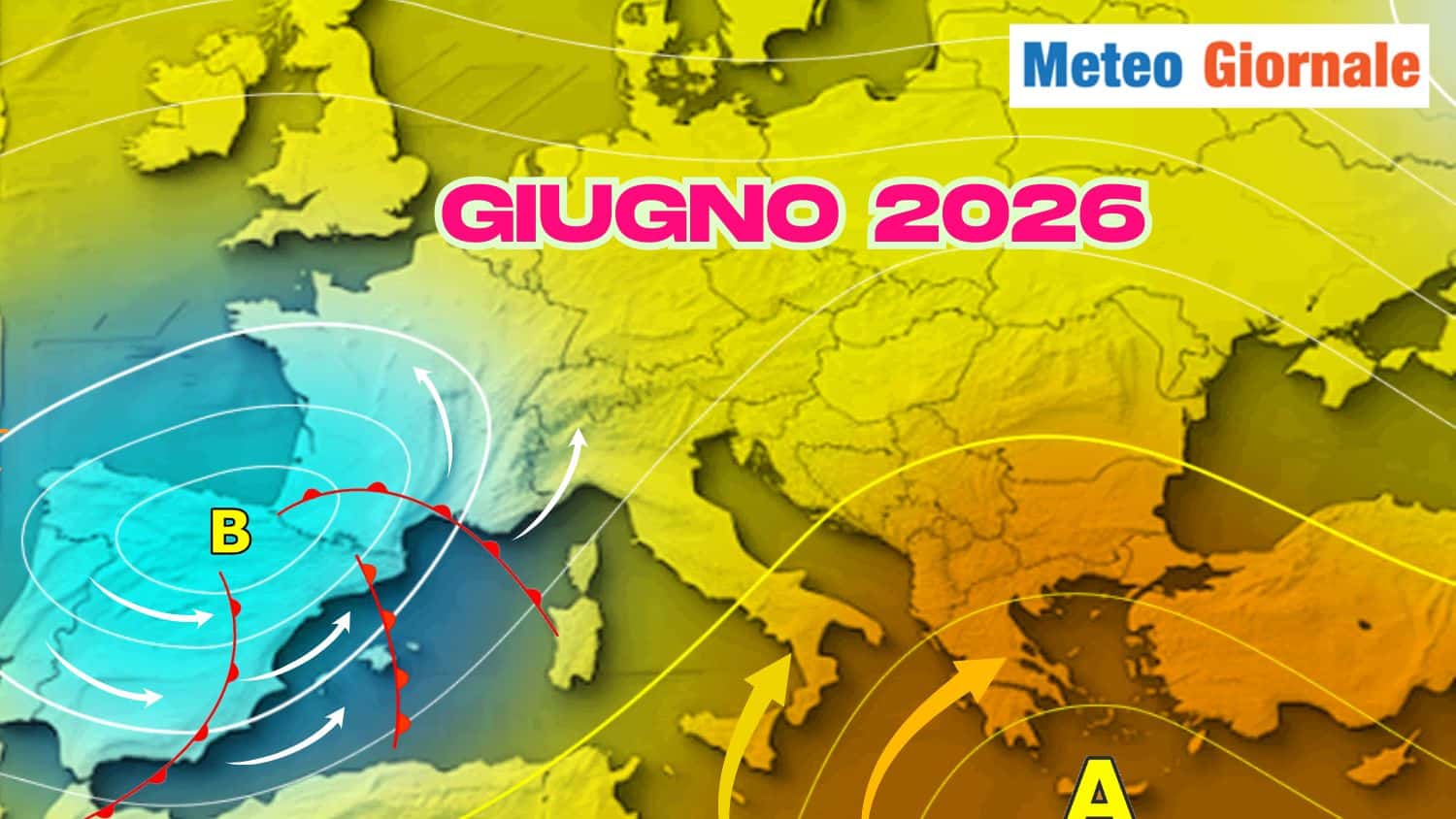 Giugno 2026: prime onde di calore dal Nord Africa, ma anche forti piogge e temporali. Evoluzione con mappe