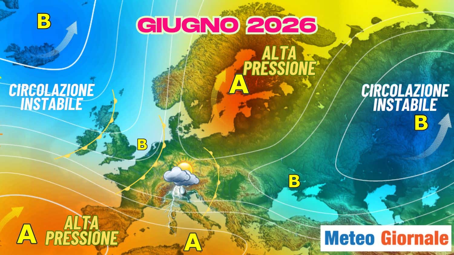 Importanti novità per Giugno: si cambia parecchio con tanti temporali. I dettagli con mappa esclusiva