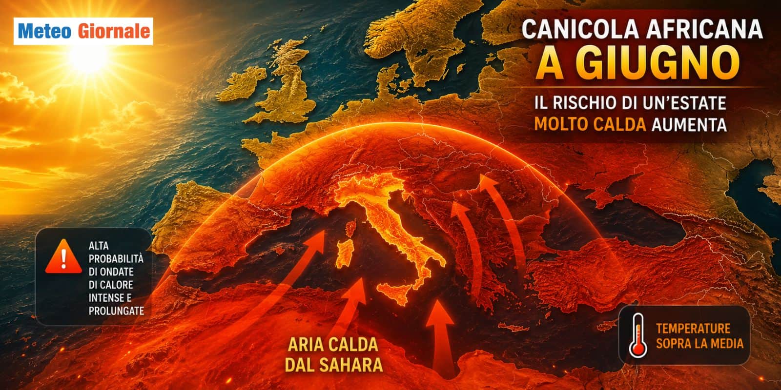 Canicola africana a GIUGNO: il rischio di un’Estate molto calda aumenta
