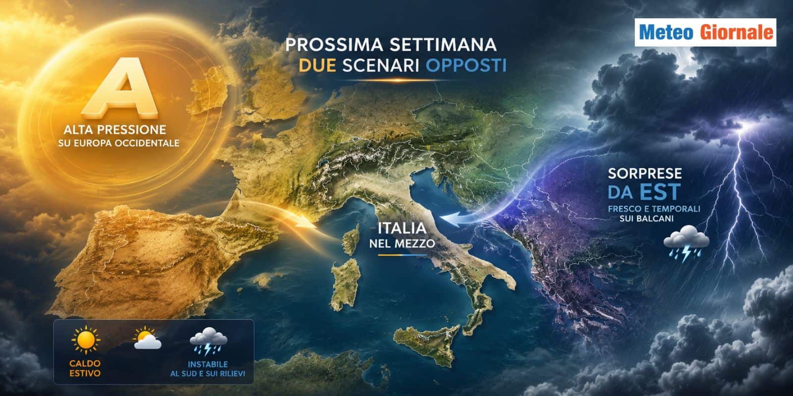 Prossima settimana con due scenari Meteo opposti: CALDO estivo o sorprese da est